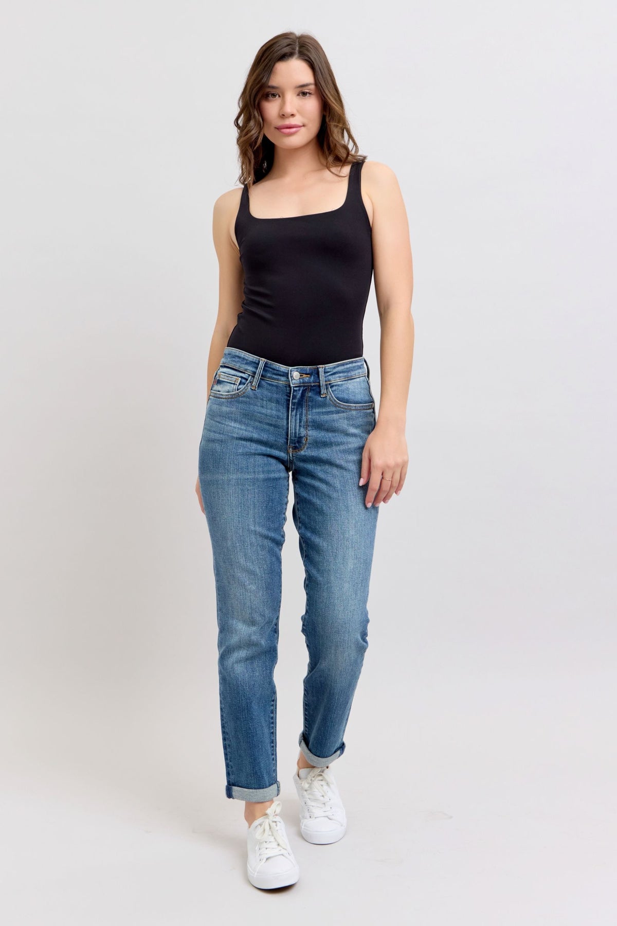 Judy Blue Classic Mid Rise Vintage Wash Boyrfriend Jeans