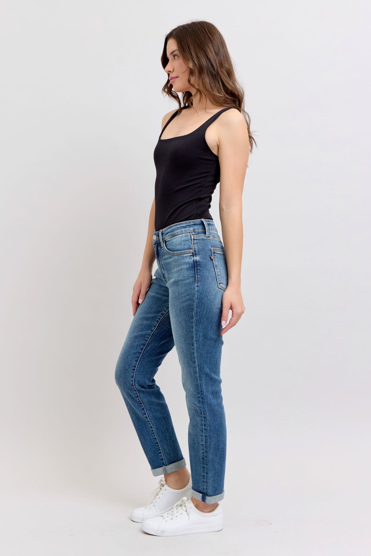 Judy Blue Classic Mid Rise Vintage Wash Boyrfriend Jeans