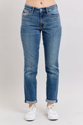Judy Blue Classic Mid Rise Vintage Wash Boyrfriend Jeans
