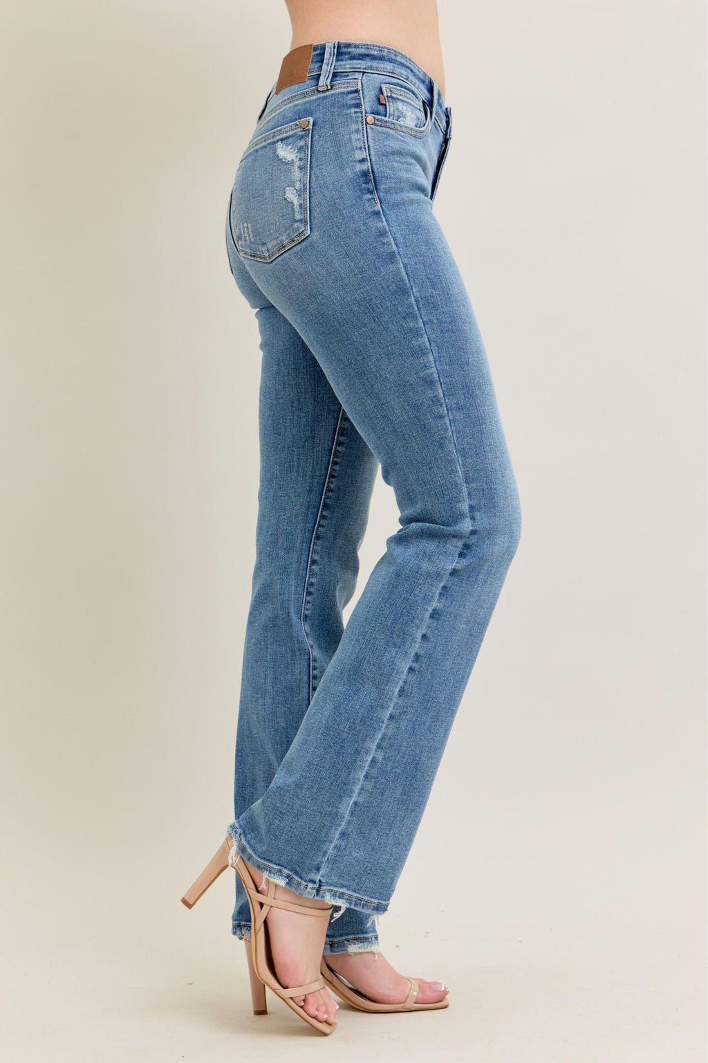Judy Blue Mid Rise Vintage Wash Bootcut Jeans, Inseam 32"