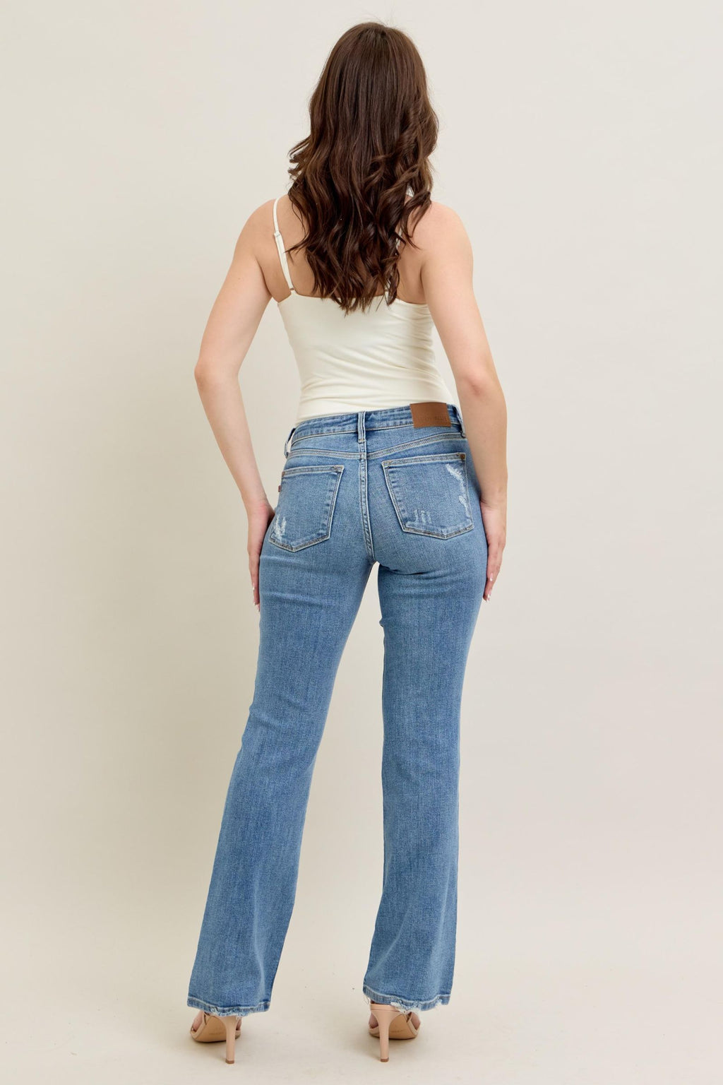 Judy Blue Mid Rise Vintage Wash Bootcut Jeans, Inseam 32"