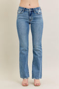 Judy Blue Mid Rise Vintage Wash Bootcut Jeans, Inseam 32"