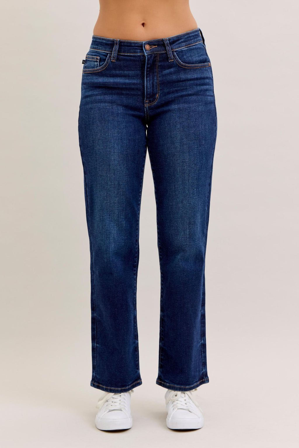 Judy Blue Classic Dark Wash Mid Rise Straight - Short Inseam 30"