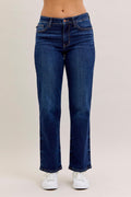 Judy Blue Classic Dark Wash Mid Rise Straight - Short Inseam 30"