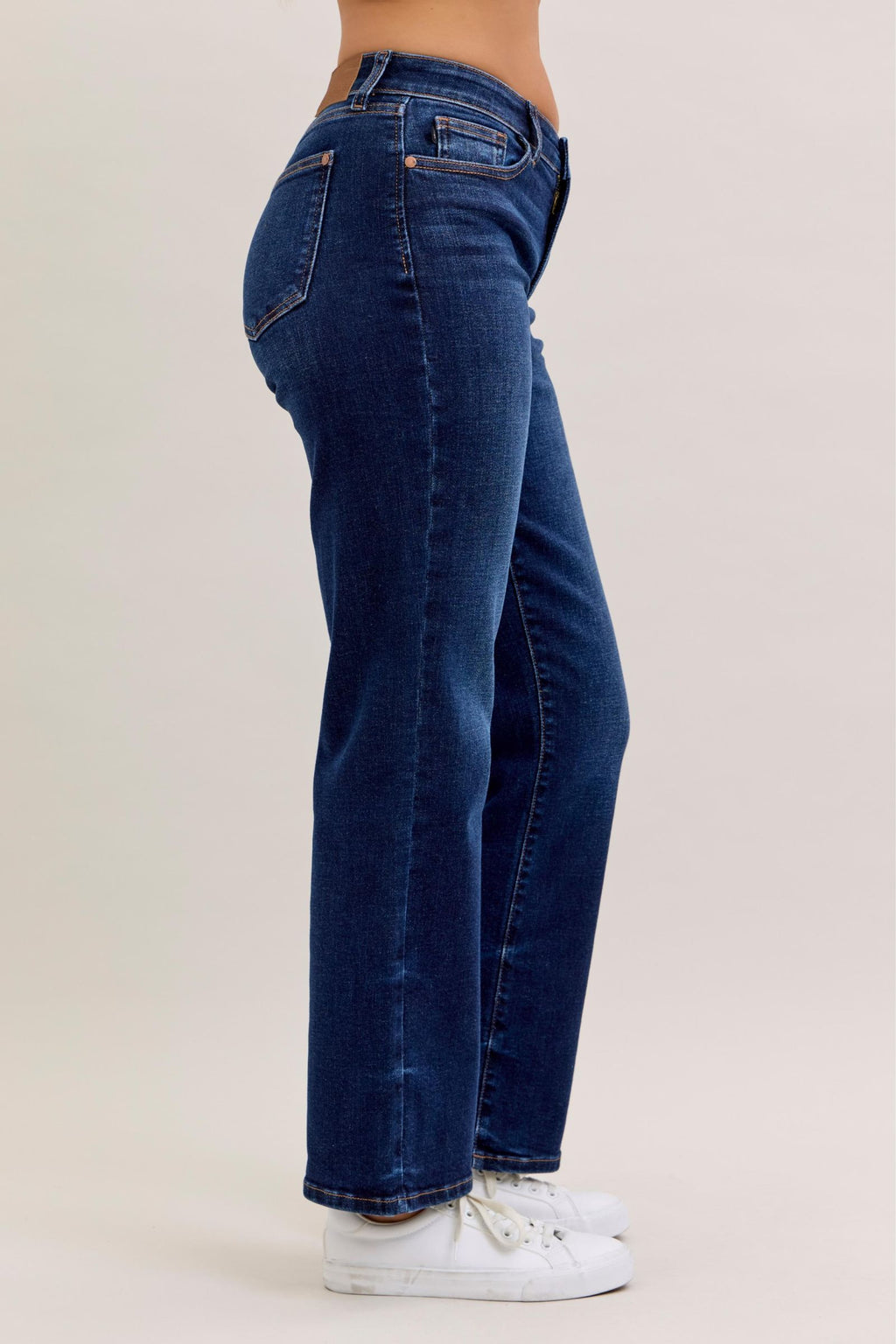 Judy Blue Classic Dark Wash Mid Rise Straight - Short Inseam 30"