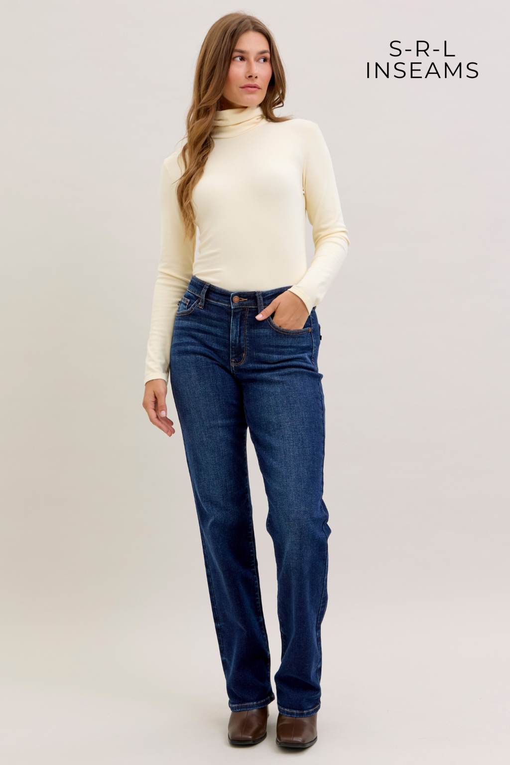Judy Blue Classic Dark Wash Mid Rise Straight - Short Inseam 30"