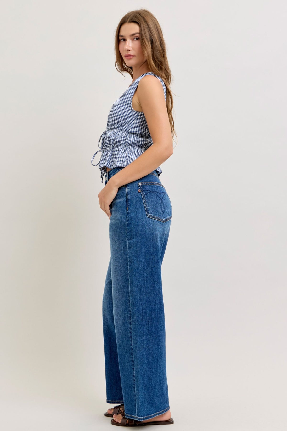 Judy Blue High Waist Wilhelmina Baggy Jeans, Inseam 31"