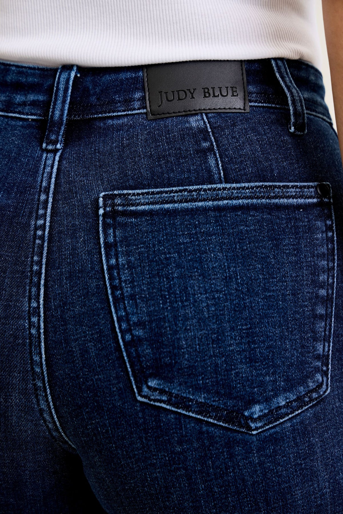Judy Blue High Waist Dark Wash Ankle Wide Trouser Jeans, Inseam 28"