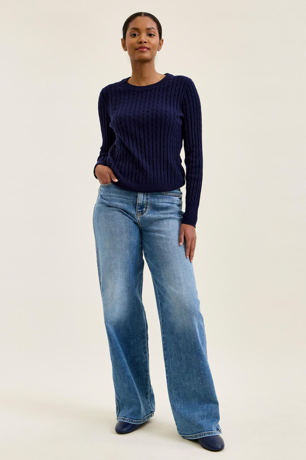 Judy Blue High Waist Angelina Column Straight Classic Soft Indigo Wash - Inseam 32"