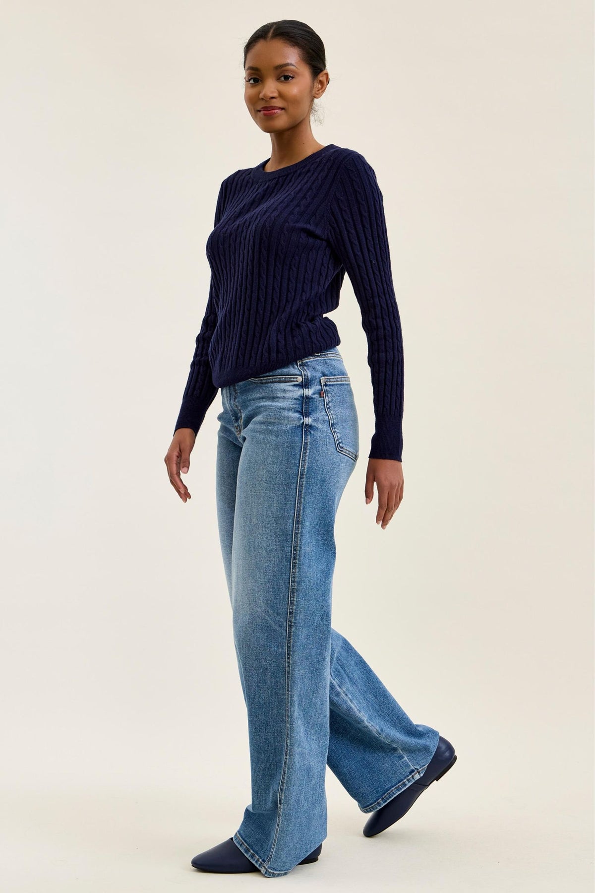 Judy Blue High Waist Angelina Column Straight Classic Soft Indigo Wash - Inseam 32"
