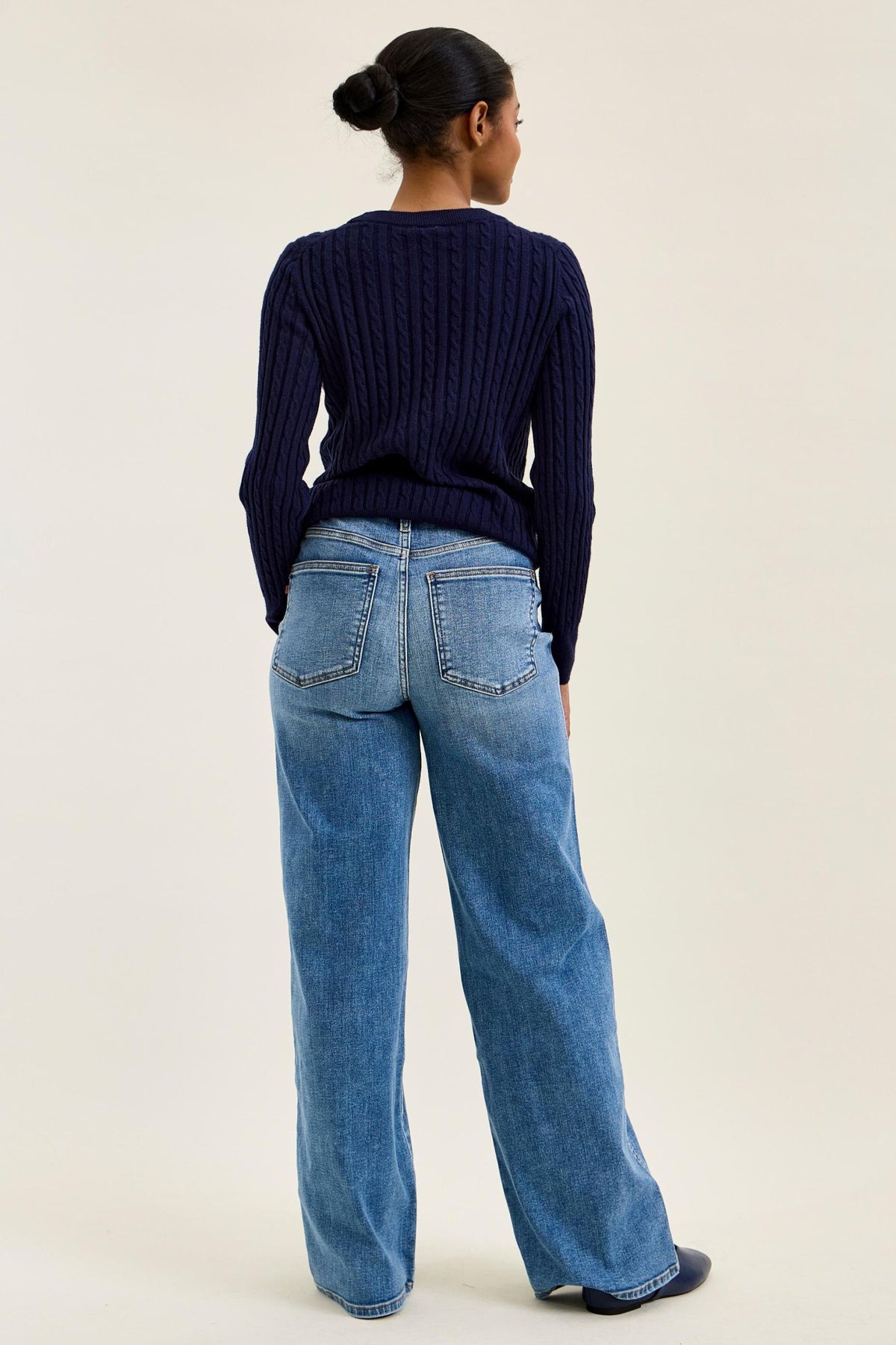 Judy Blue High Waist Angelina Column Straight Classic Soft Indigo Wash - Inseam 32"