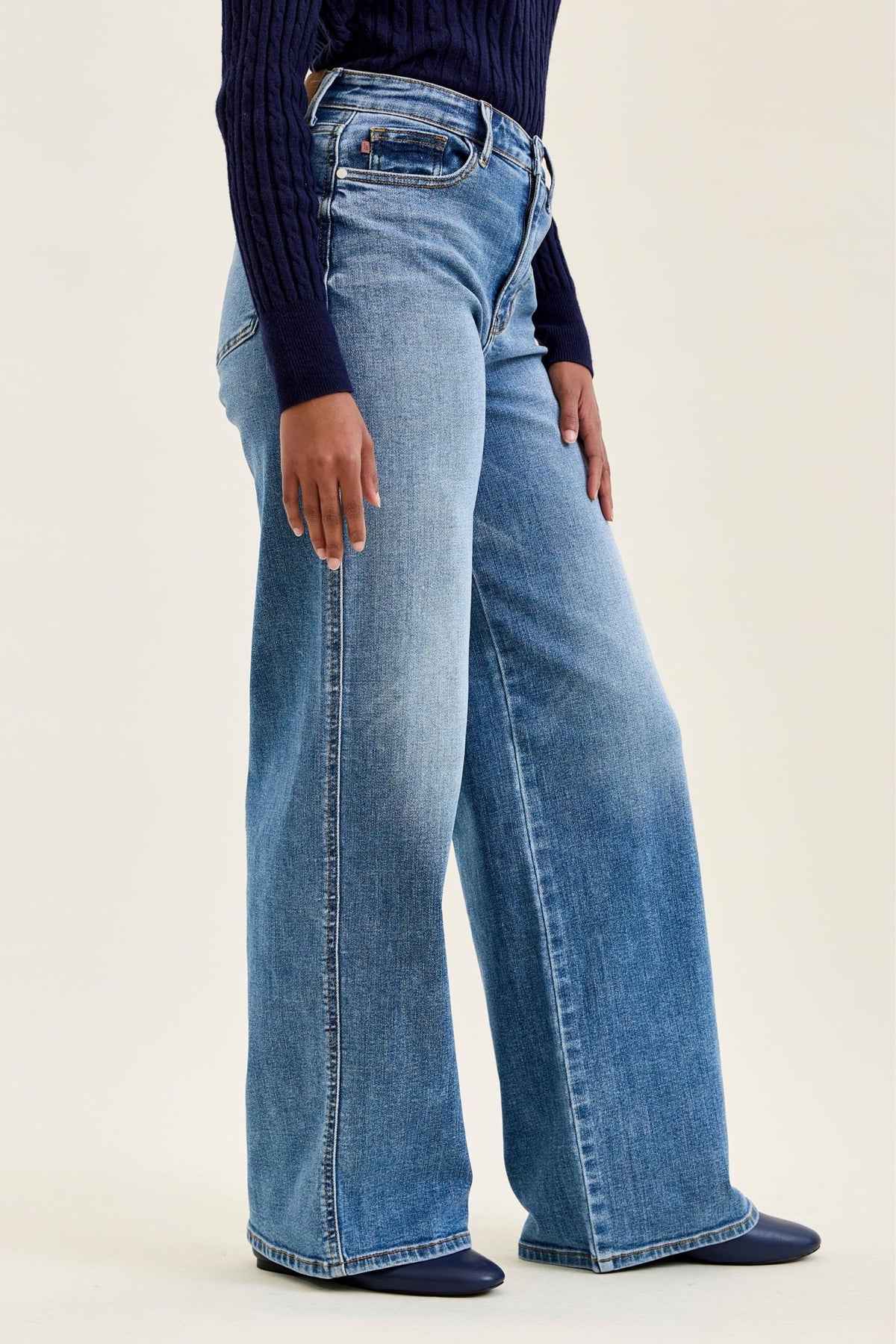 Judy Blue High Waist Angelina Column Straight Classic Soft Indigo Wash - Inseam 32"