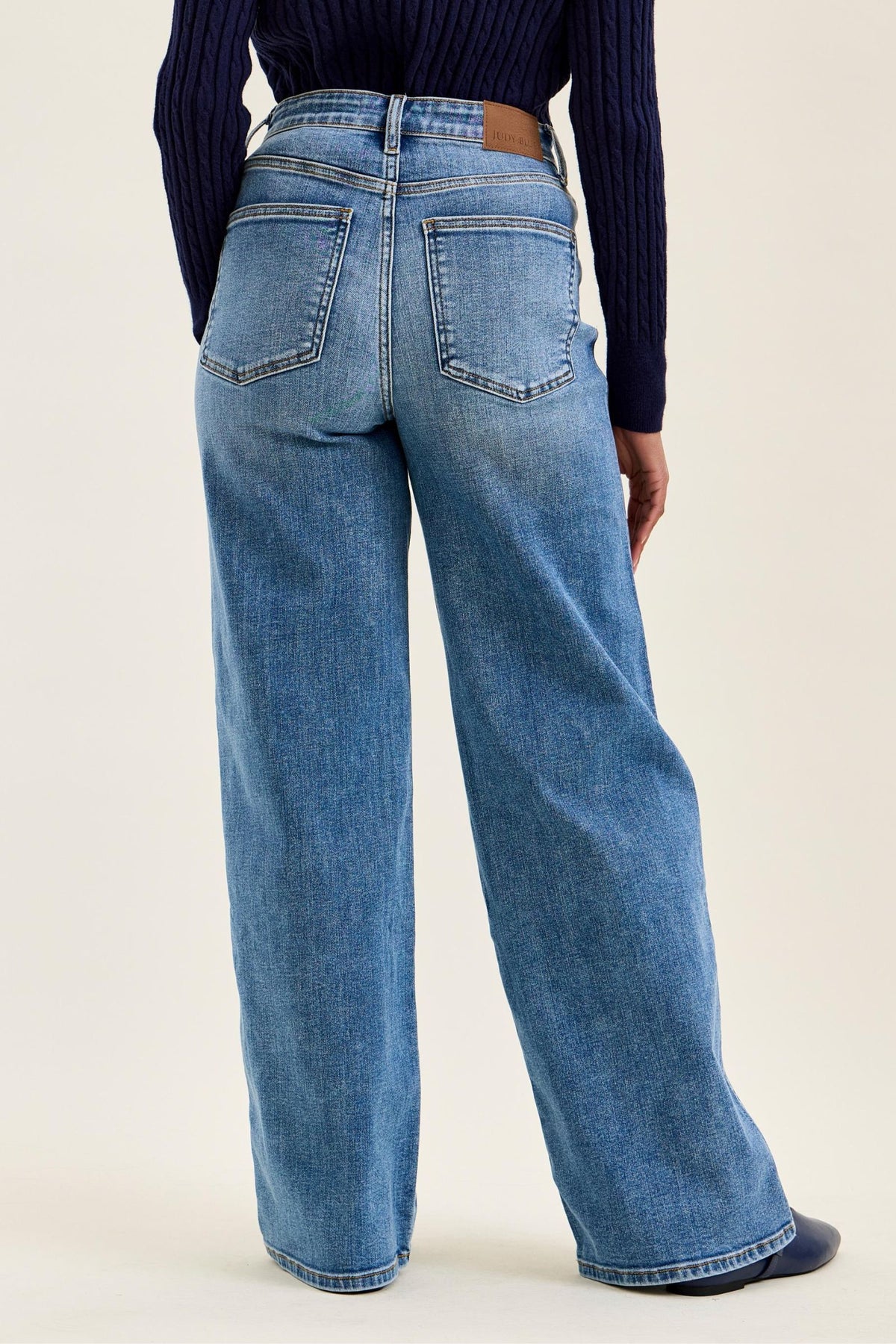 Judy Blue High Waist Angelina Column Straight Classic Soft Indigo Wash - Inseam 32"