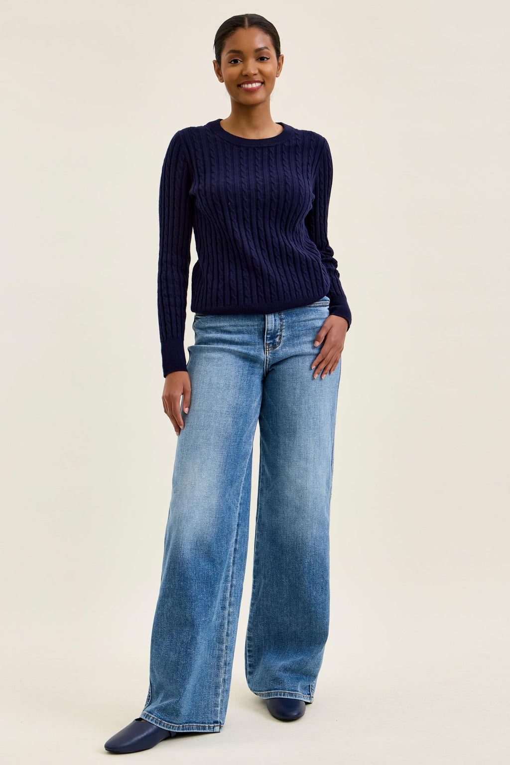 Judy Blue High Waist Angelina Column Straight Classic Soft Indigo Wash - Inseam 32"