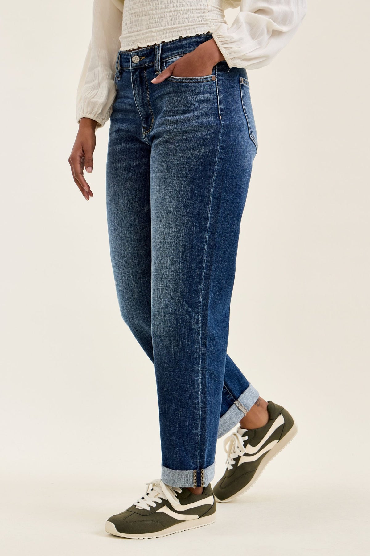 Judy Blue Classic Mid Rise Cuffed Boyfriend