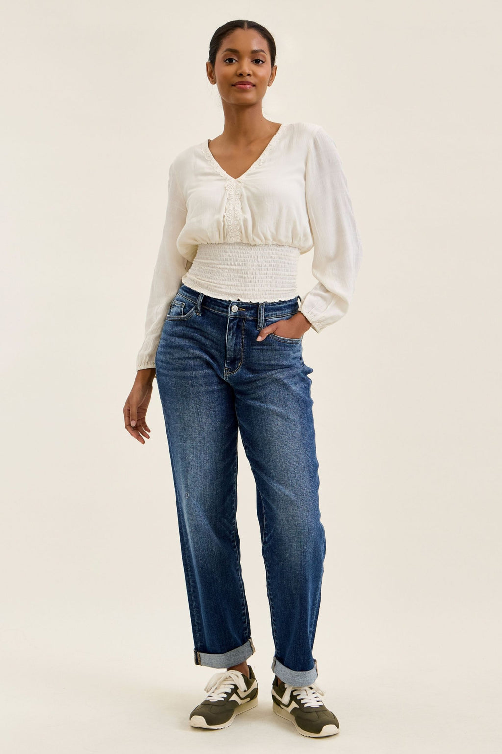 Judy Blue Classic Mid Rise Cuffed Boyfriend