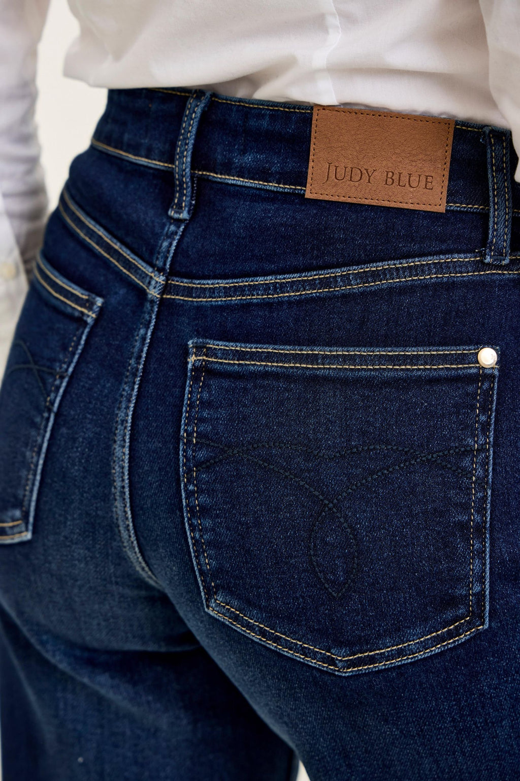 Judy Blue High Waist Lux Retro Wide Dark Twilight Blue Wash, PETITE, Inseam 30"