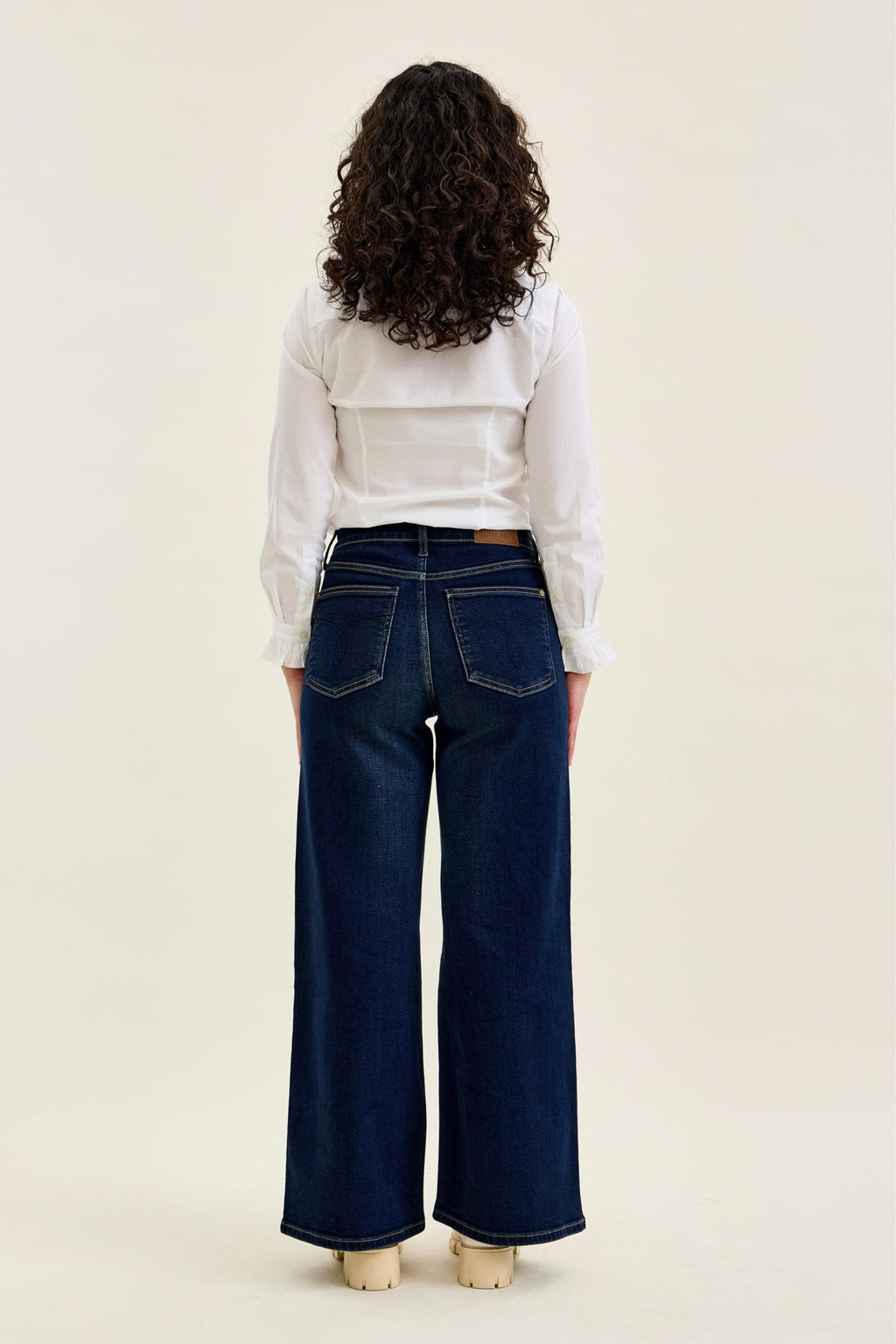 Judy Blue High Waist Lux Retro Wide Dark Twilight Blue Wash, PETITE, Inseam 30"