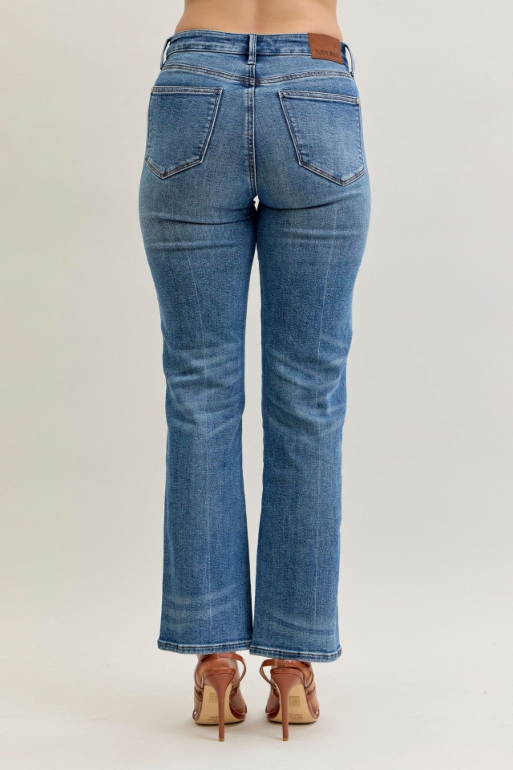 Judy Blue Mid Rise Slim Straight Rigid Magic Button-Fly, Inseam 30"