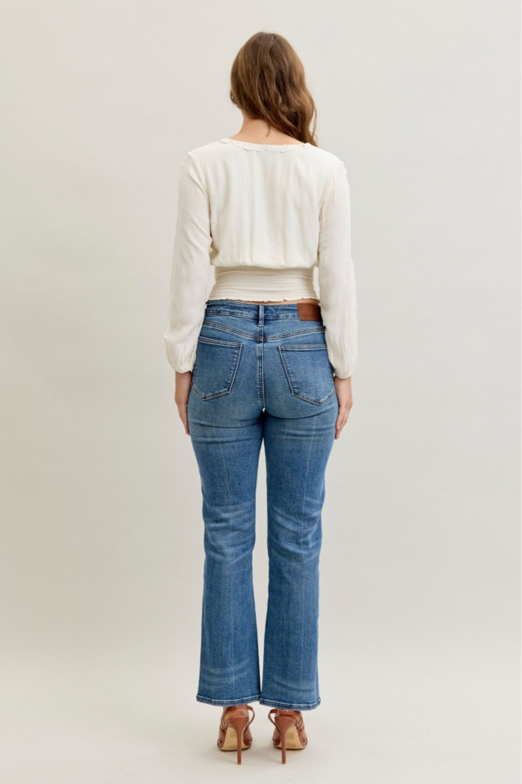 Judy Blue Mid Rise Slim Straight Rigid Magic Button-Fly, Inseam 30"