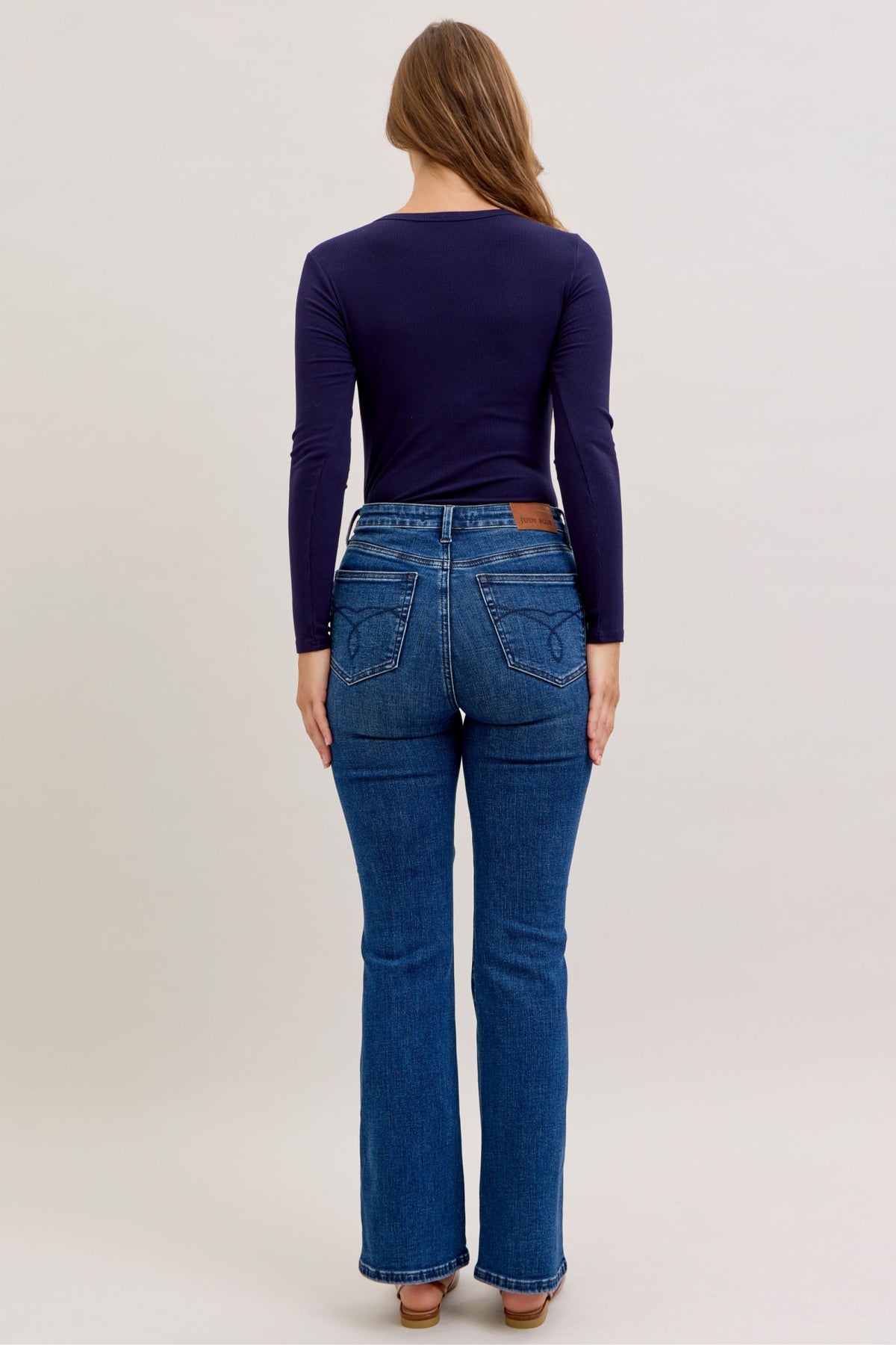 Judy Blue High Waist Dark Wash Tummy Control Bootcut, Short Inseam 30"