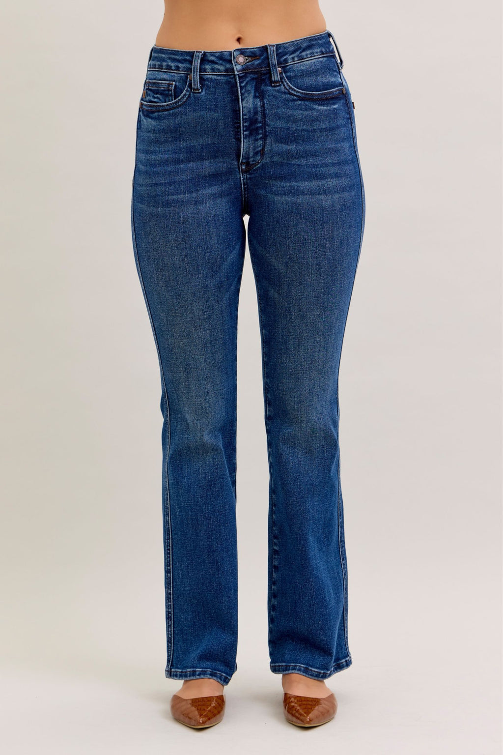 Judy Blue High Waist Dark Wash Tummy Control Bootcut, Short Inseam 30"