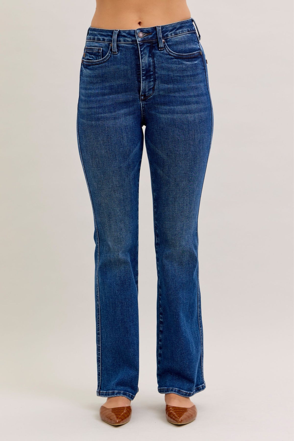 Judy Blue High Waist Dark Wash Tummy Control Bootcut, Short Inseam 30"