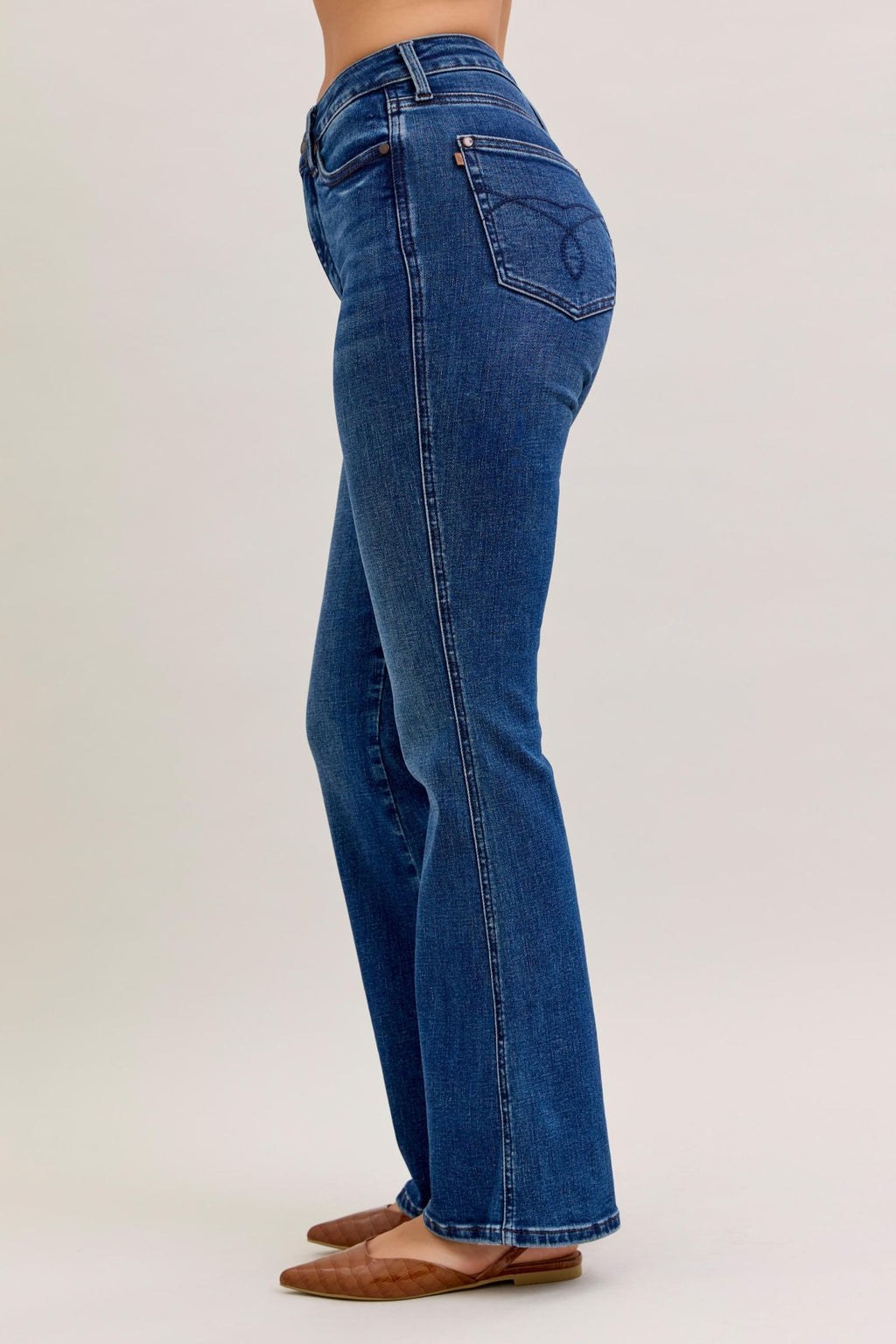 Judy Blue High Waist Dark Wash Tummy Control Bootcut, Short Inseam 30"