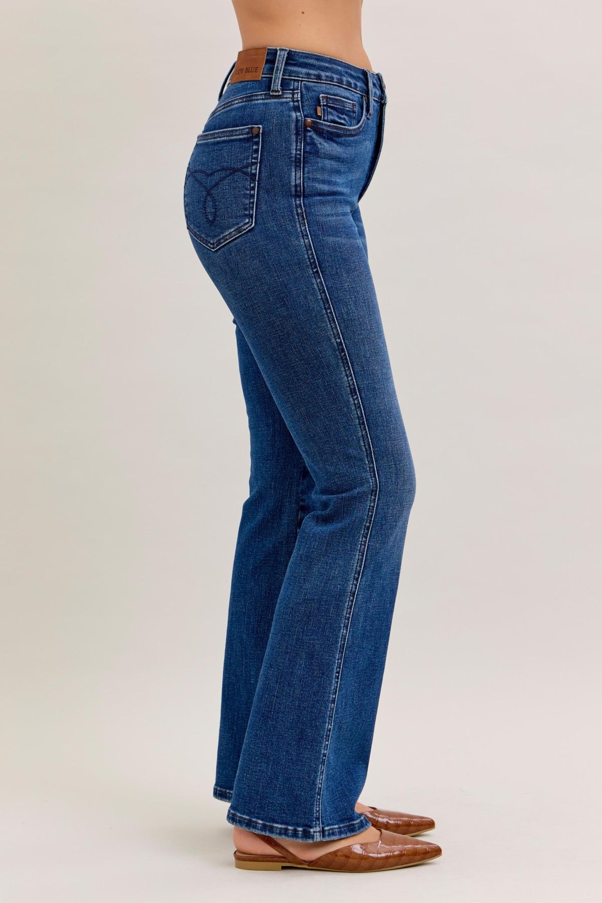 Judy Blue High Waist Dark Wash Tummy Control Bootcut, Short Inseam 30"