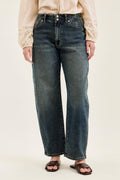 Judy Blue High Waist Marlow Hollywood Waistbad and Double Button, Ineam 30"