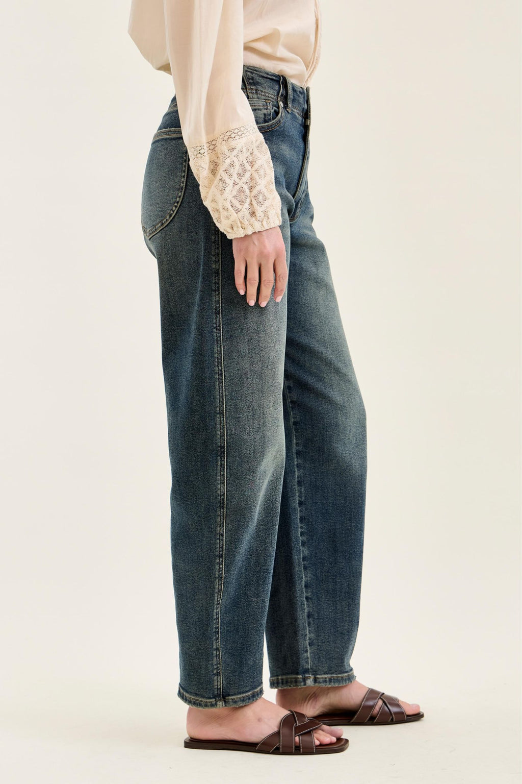 Judy Blue High Waist Marlow Hollywood Waistbad and Double Button, Ineam 30"