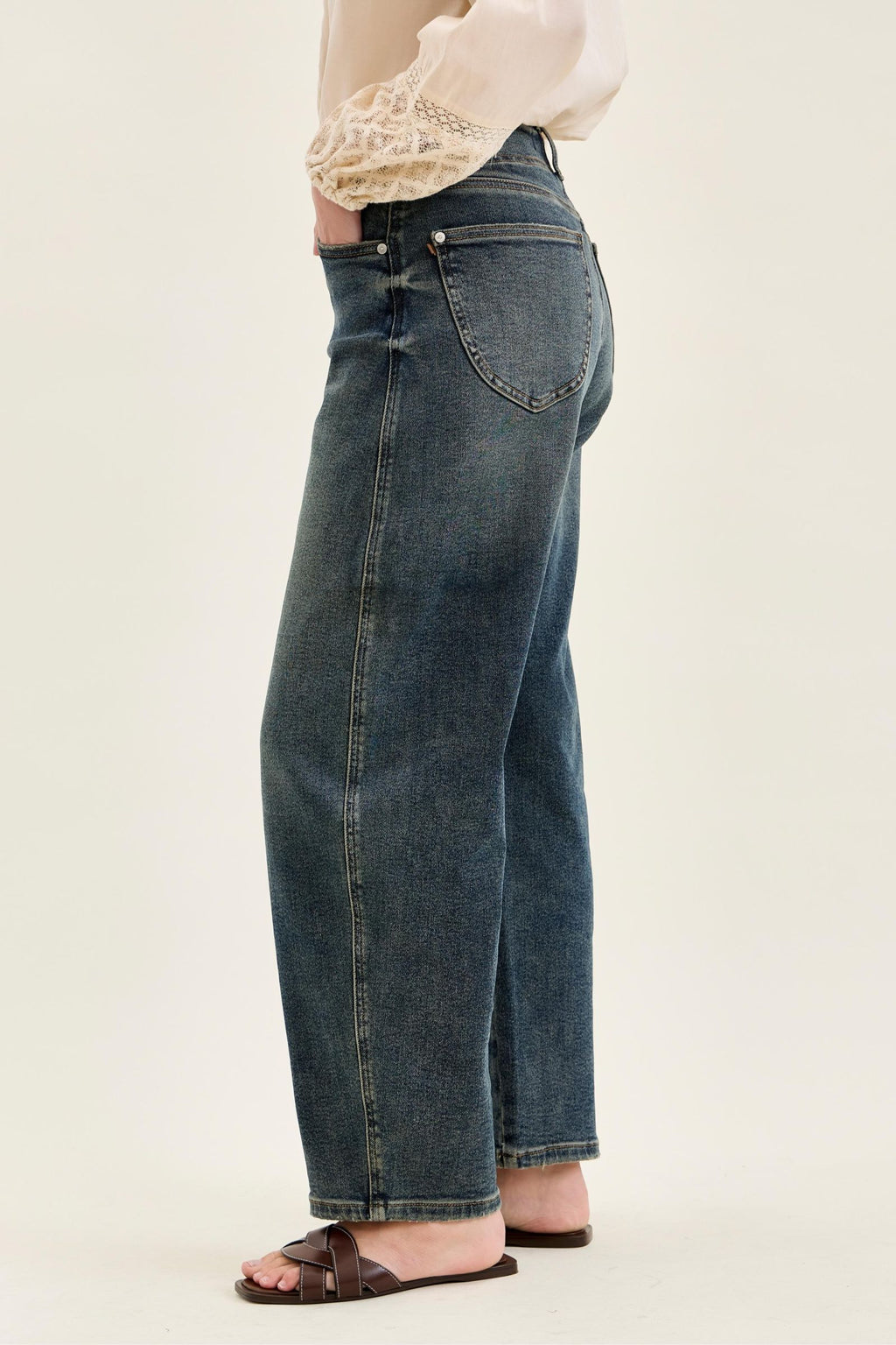 Judy Blue High Waist Marlow Hollywood Waistbad and Double Button, Ineam 30"