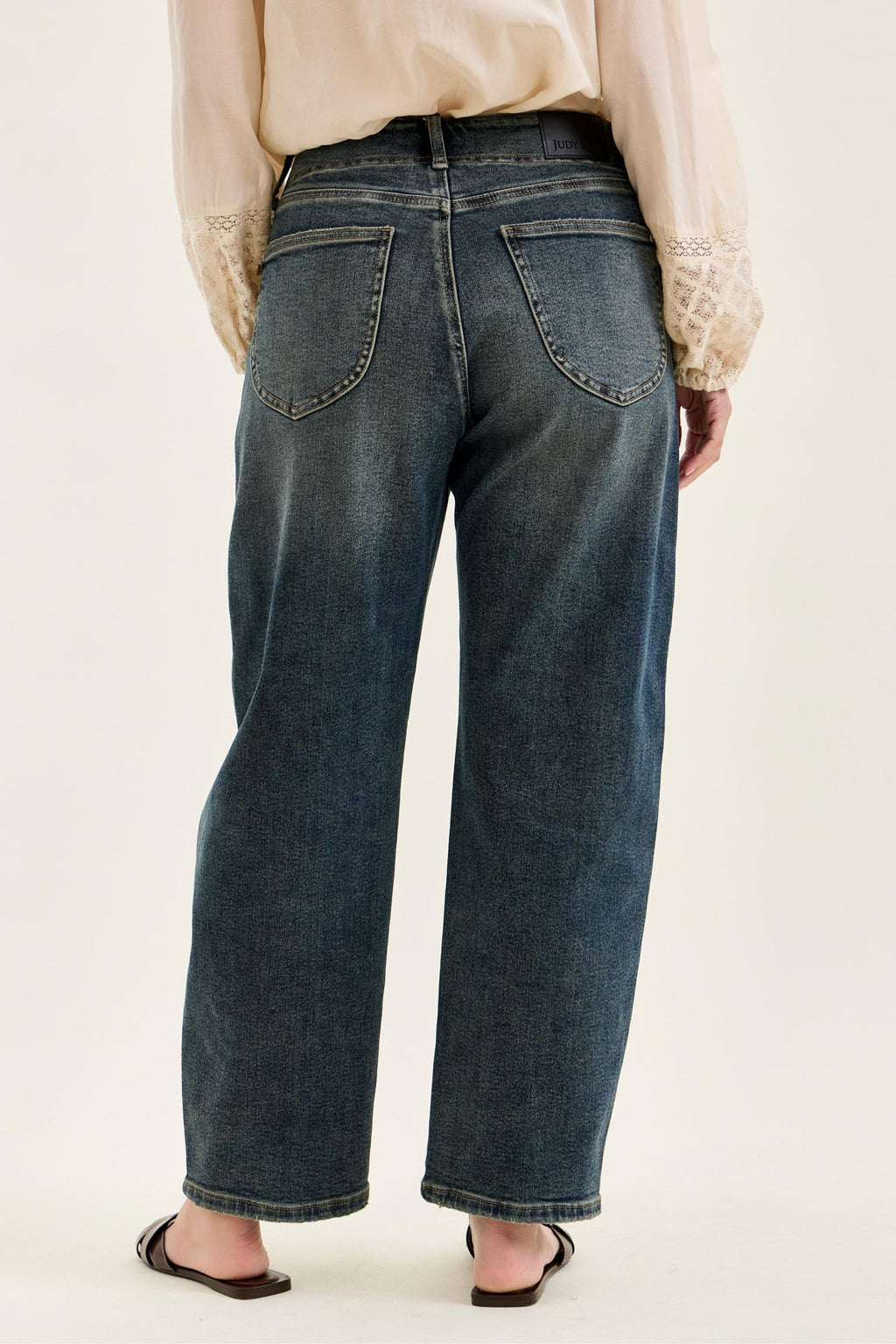 Judy Blue High Waist Marlow Hollywood Waistbad and Double Button, Ineam 30"