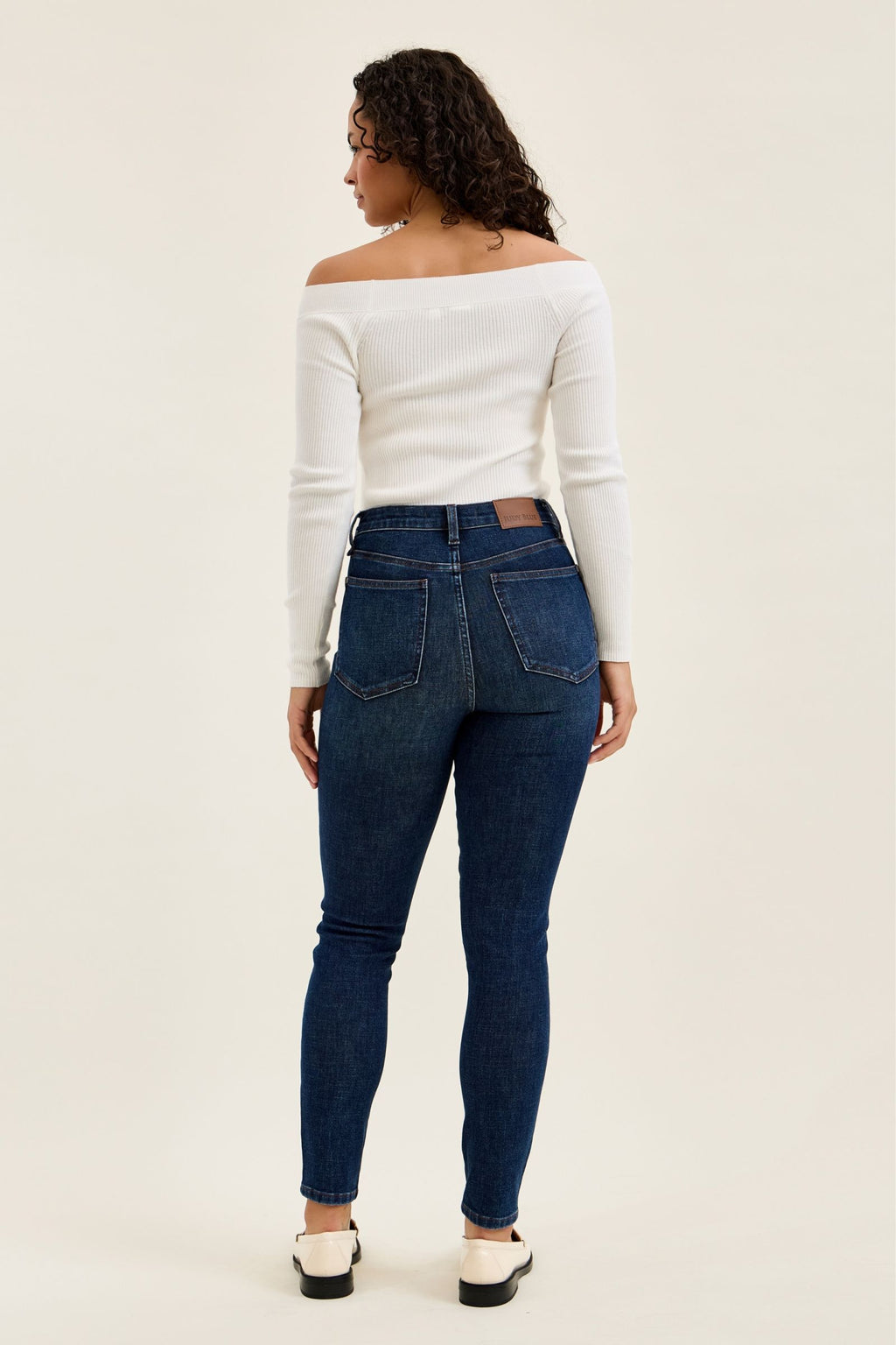 Judy Blue High Waist Tummy Control Sienna Skinny Jeans with Bandana Loop in Rustic Indigo Wash