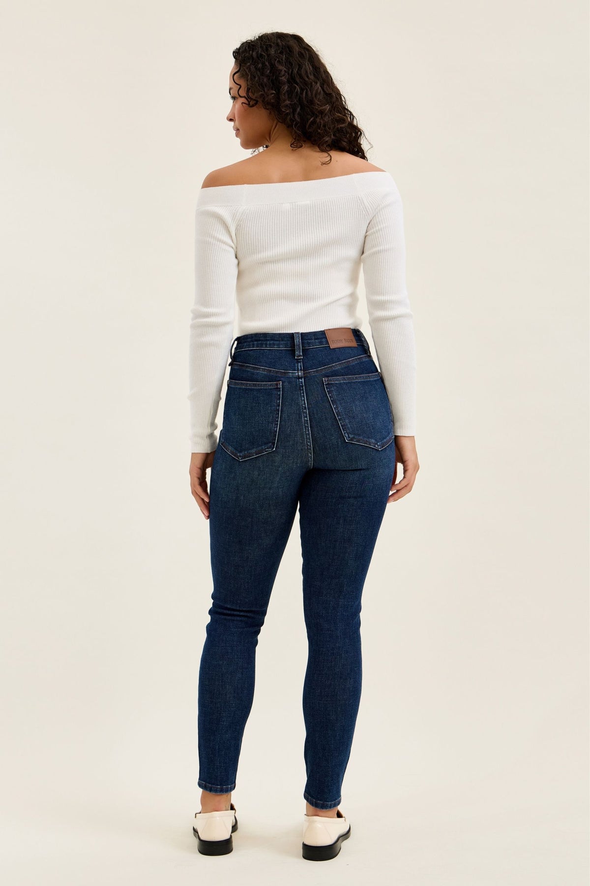 Judy Blue High Waist Tummy Control Sienna Skinny Jeans with Bandana Loop in Rustic Indigo Wash