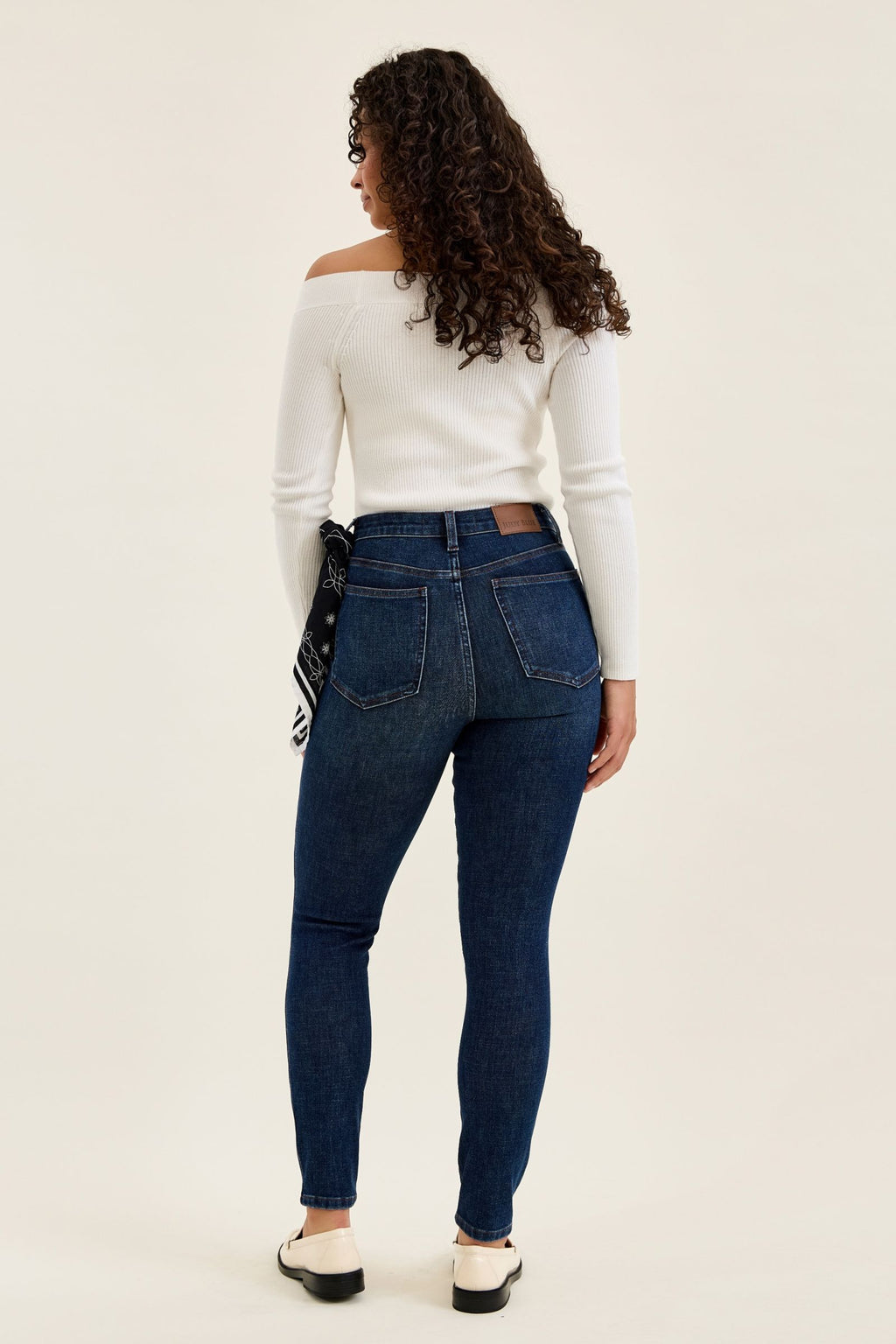 Judy Blue High Waist Tummy Control Sienna Skinny Jeans with Bandana Loop in Rustic Indigo Wash