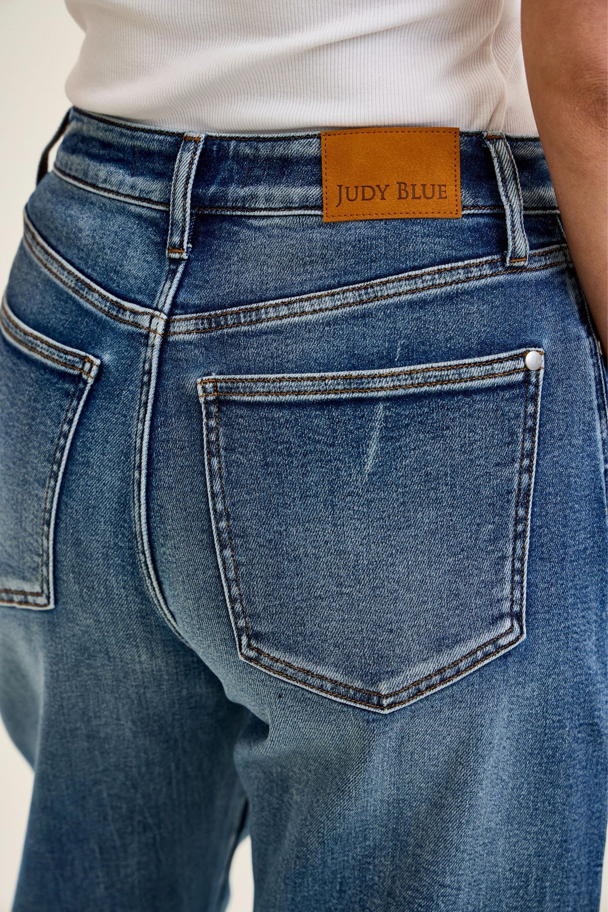 Judy Blue High Waist Rigid Magic Marlow Arc - Dark Time Weathered Indigo, Inseam 30"