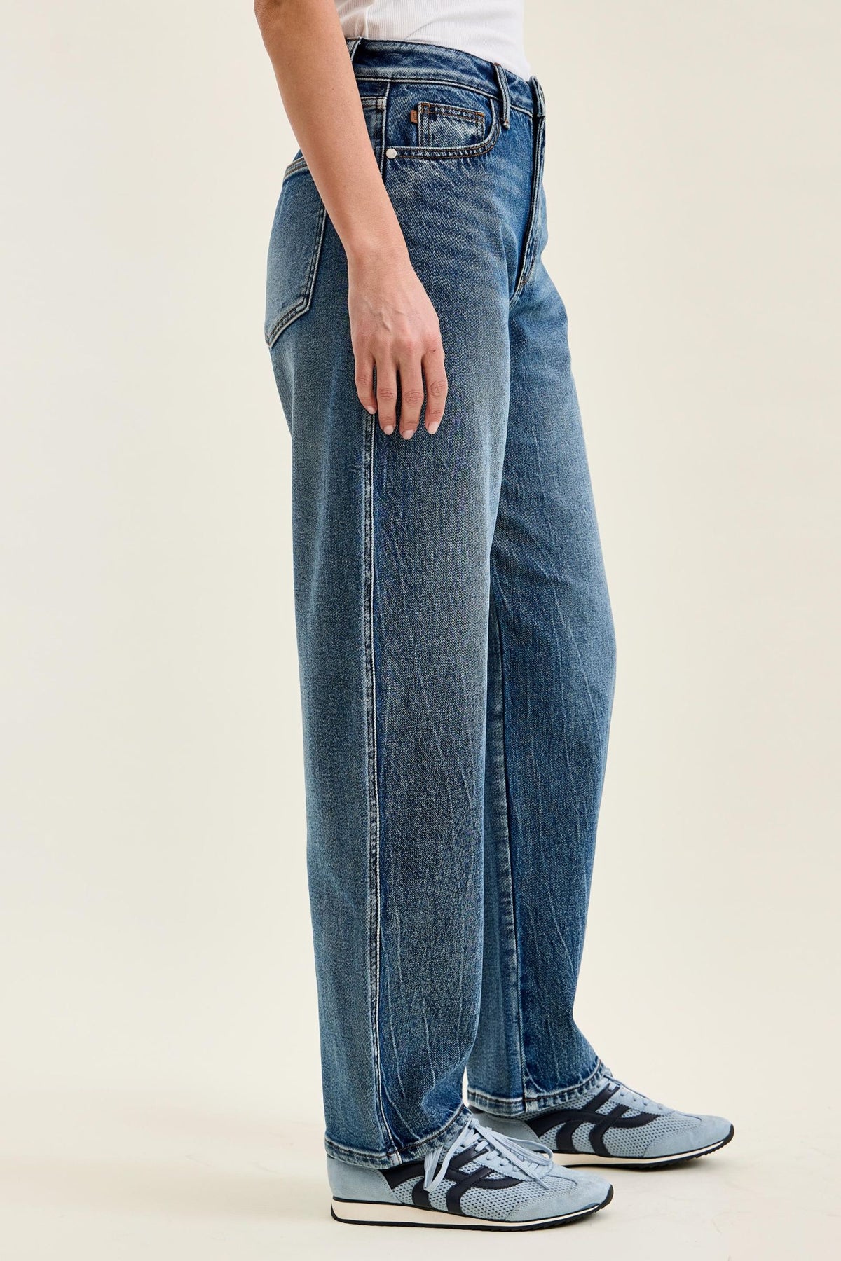 Judy Blue High Waist Rigid Magic Marlow Arc - Dark Time Weathered Indigo, Inseam 30"