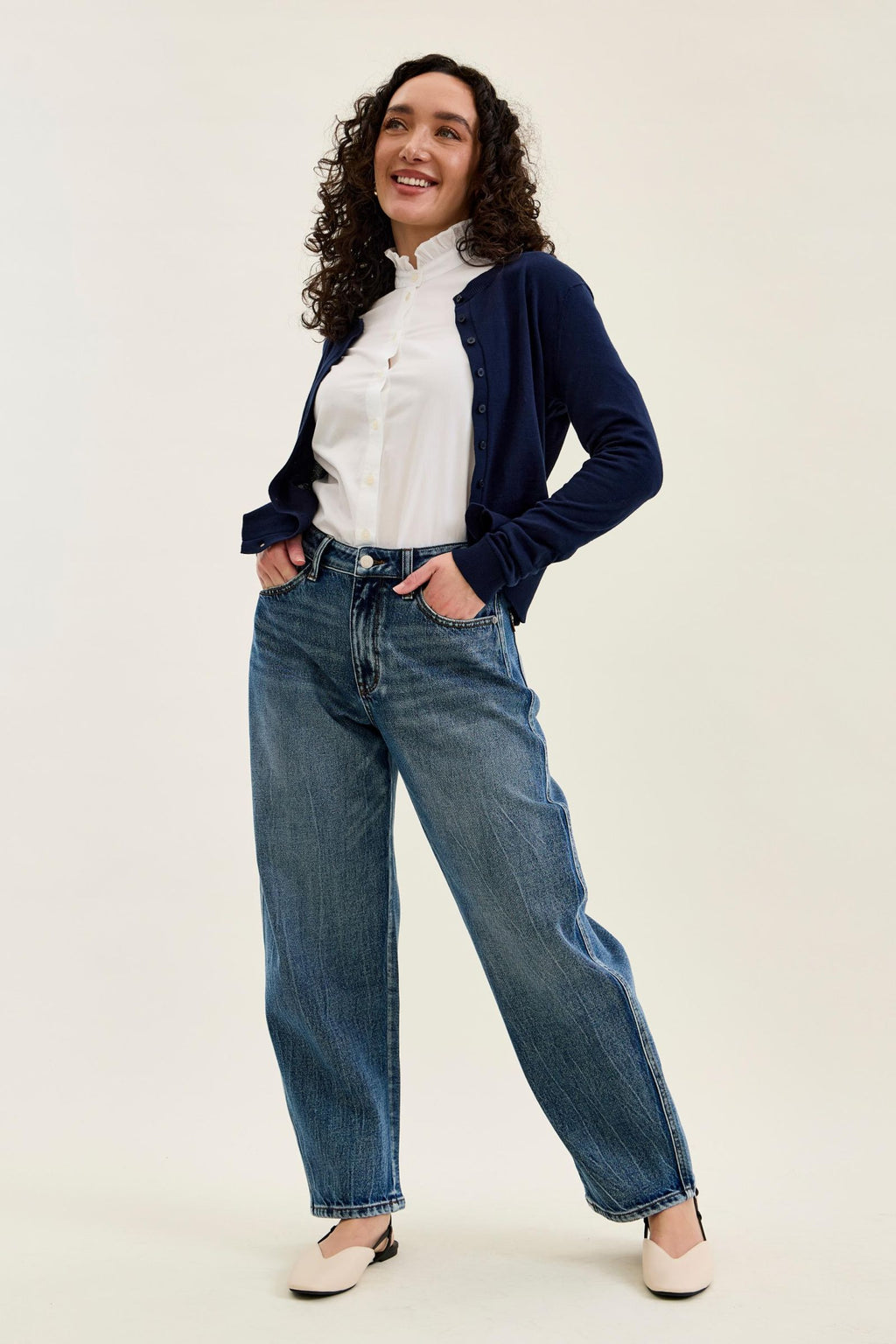 Judy Blue High Waist Rigid Magic Marlow Arc - PETITE Dark Time Weathered Indigo, Inseam 28"