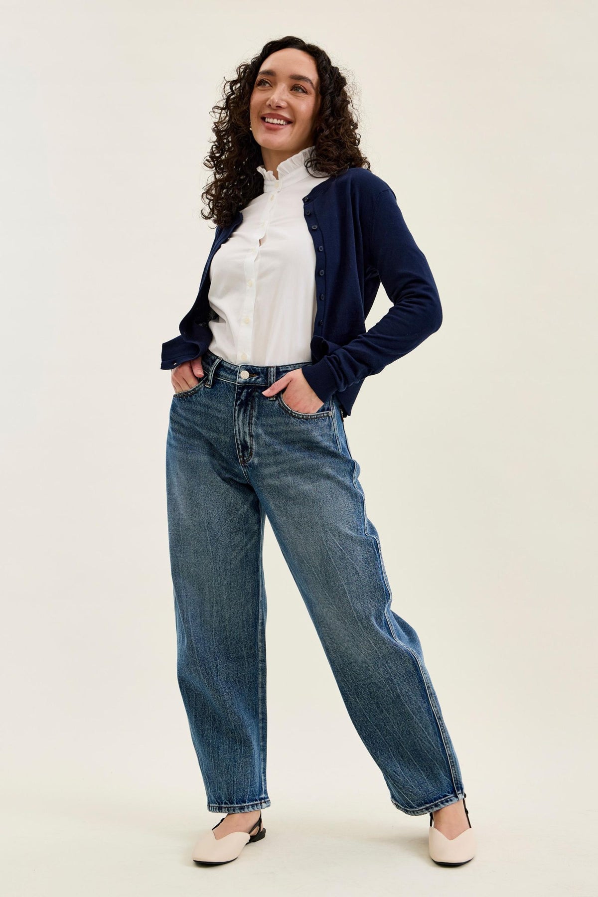 Judy Blue High Waist Rigid Magic Marlow Arc - PETITE Dark Time Weathered Indigo, Inseam 28"