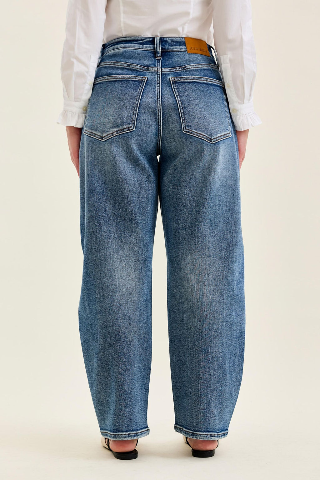 Judy Blue High Waist Rigid Magic Marlow Arc - PETITE Dark Time Weathered Indigo, Inseam 28"