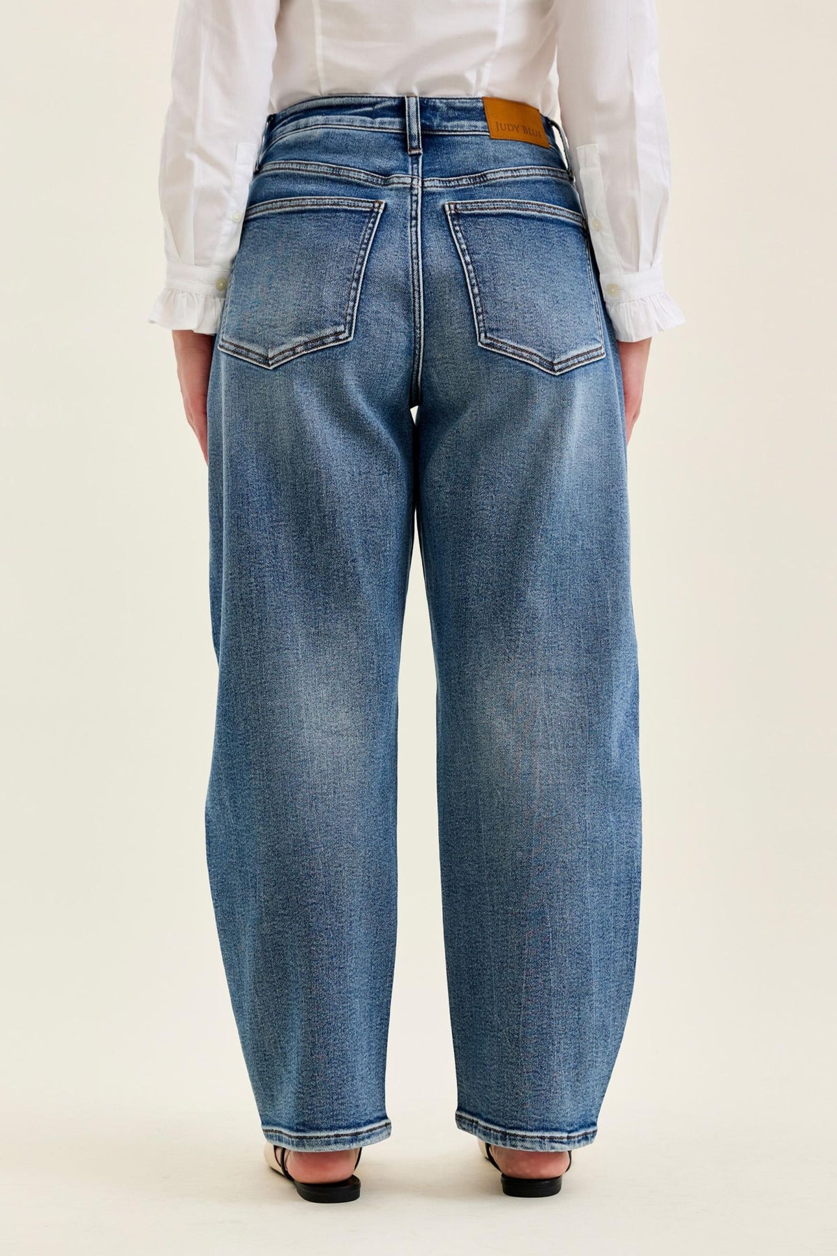 Judy Blue High Waist Rigid Magic Marlow Arc - PETITE Dark Time Weathered Indigo, Inseam 28"