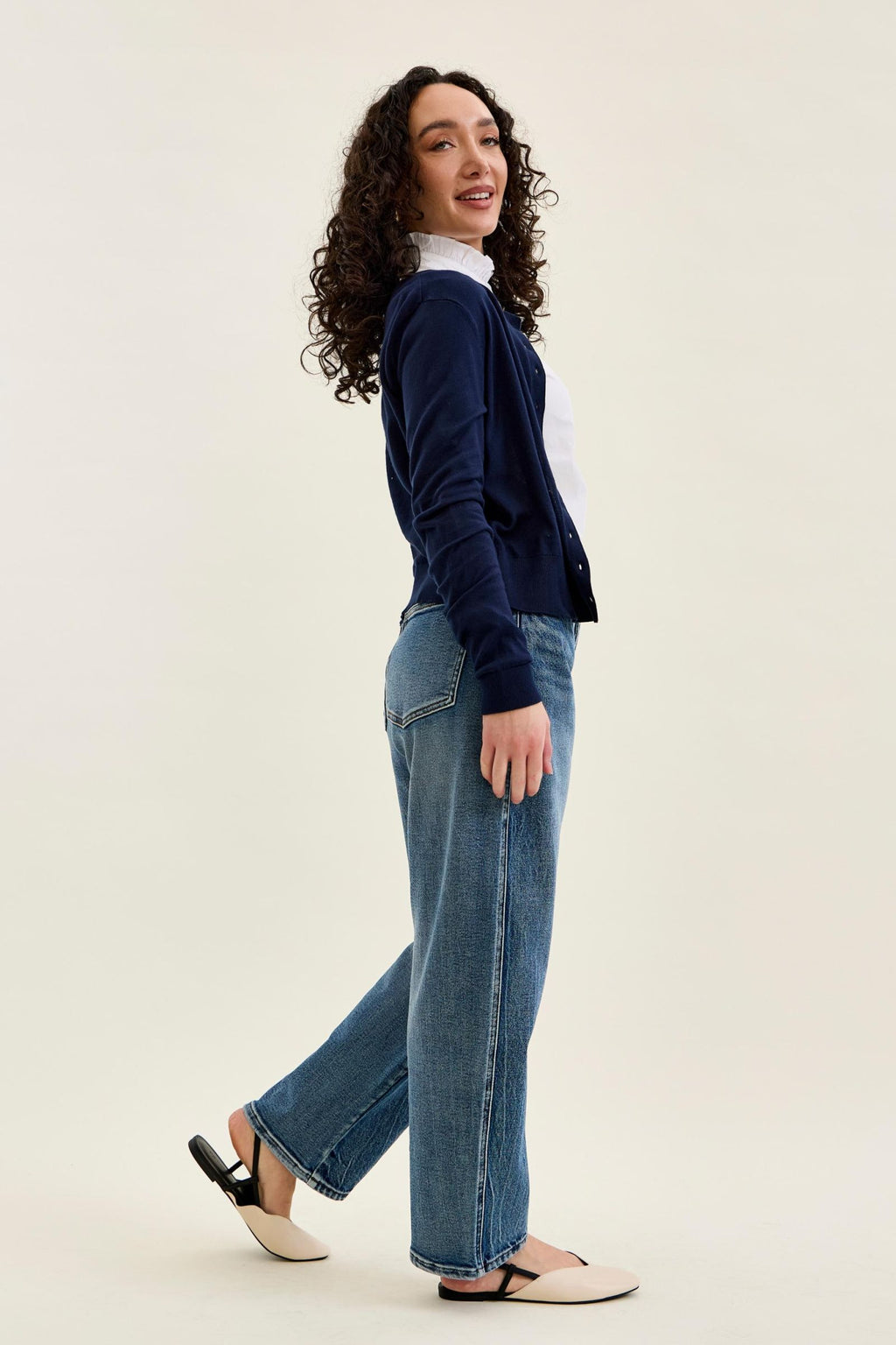 Judy Blue High Waist Rigid Magic Marlow Arc - PETITE Dark Time Weathered Indigo, Inseam 28"