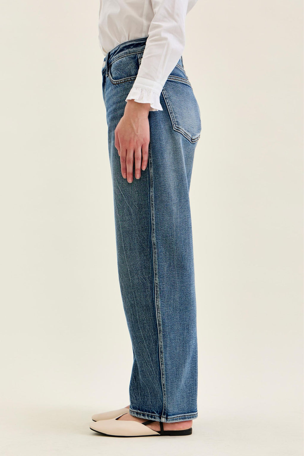 Judy Blue High Waist Rigid Magic Marlow Arc - PETITE Dark Time Weathered Indigo, Inseam 28"
