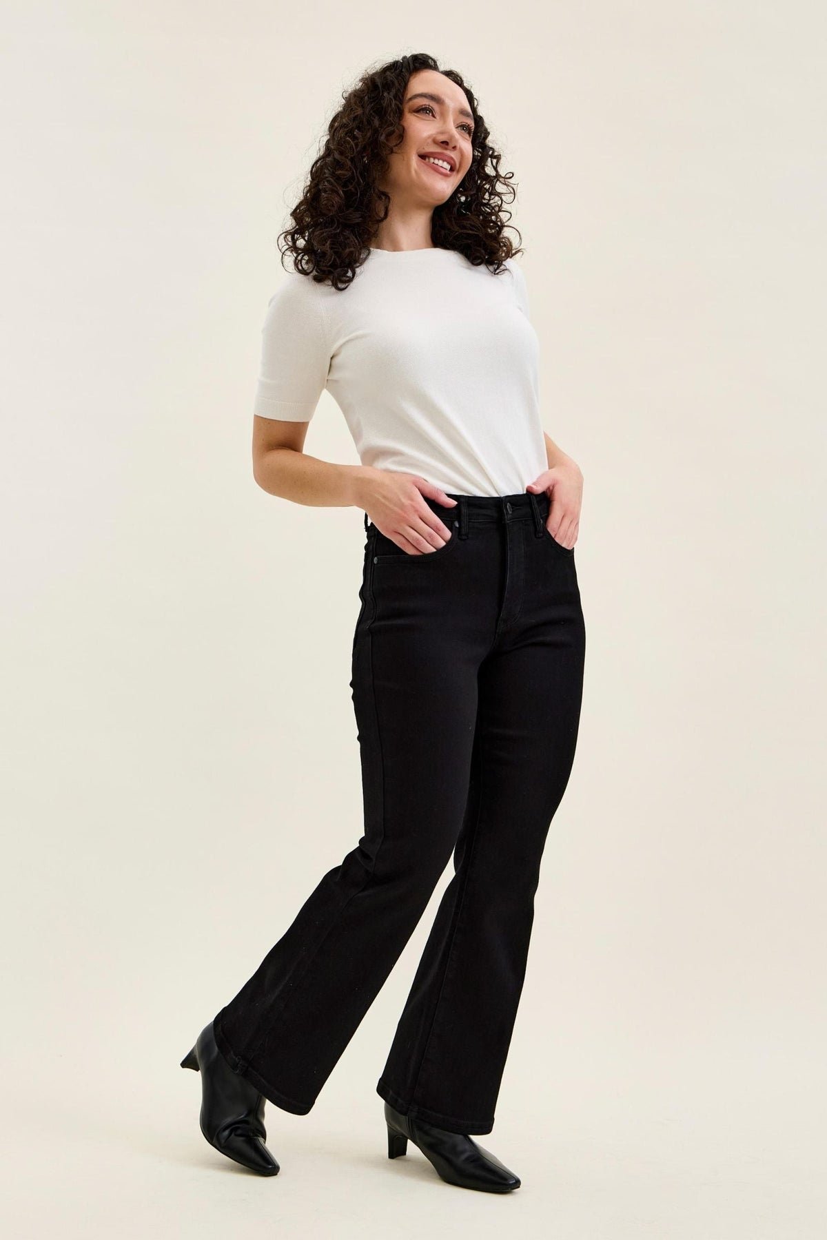 Judy Blue High Waist Tummy Control Classic Black Bootcut Jeans - Petite 29"