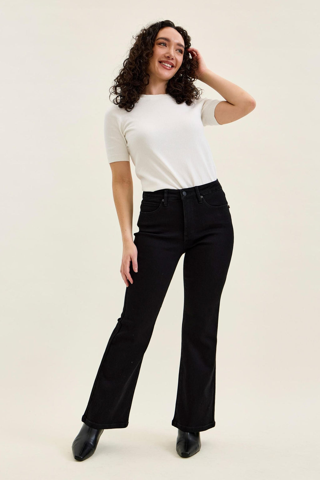 Judy Blue High Waist Tummy Control Classic Black Bootcut Jeans - Petite 29"