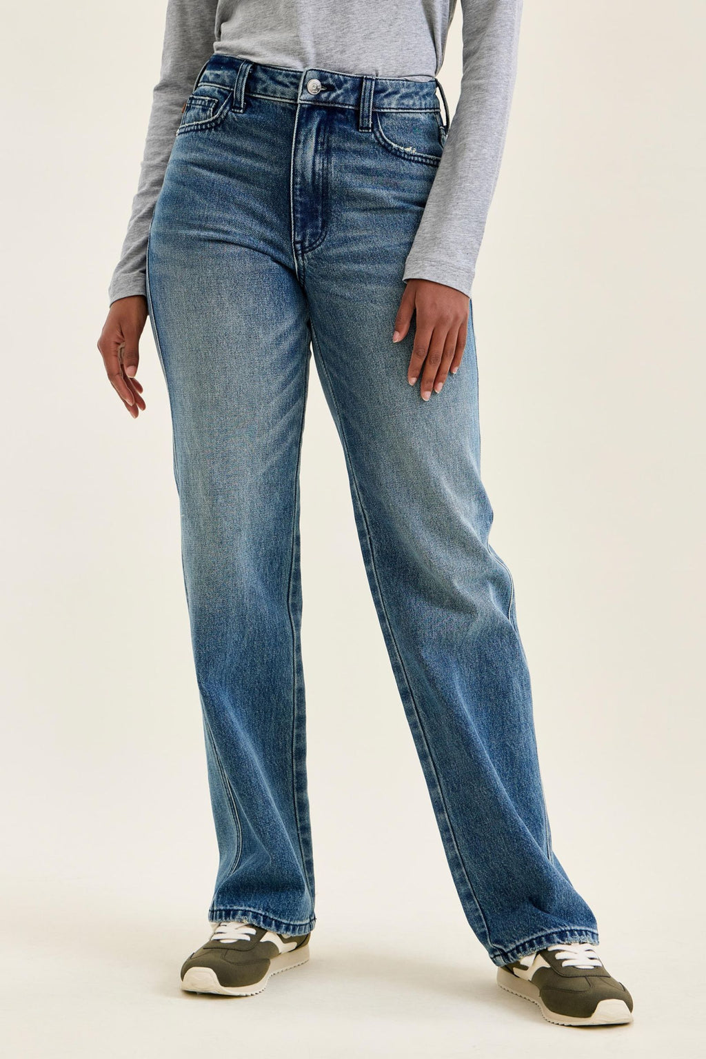 Judy Blue High Waist Rigid Magic Straight Leg Jeans – Everyday Indigo, Inseam 30"