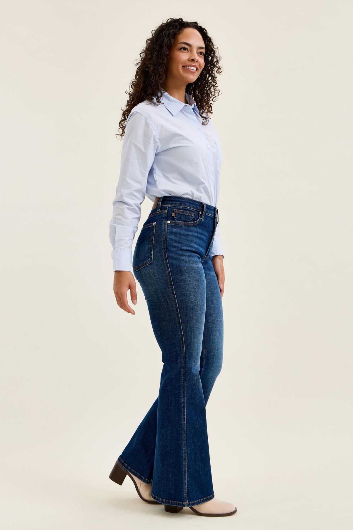 Judy Blue High Waist Tummy Control Charlotte Flare - Modern Dark Indigo 33" Inseam