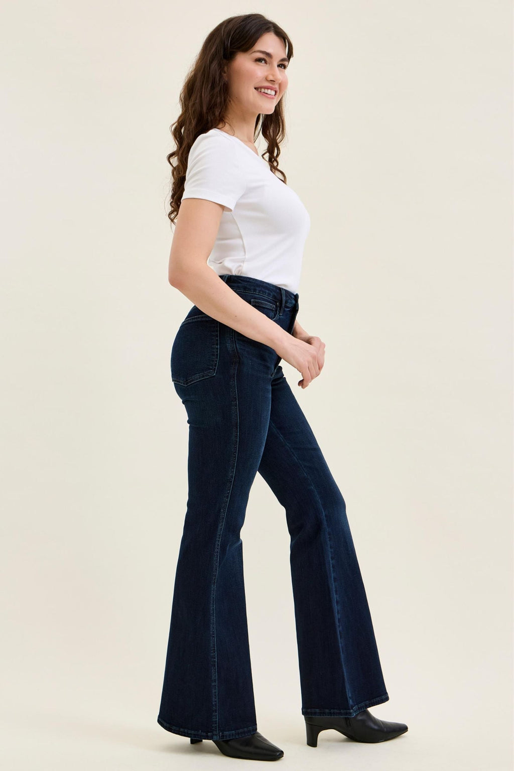 Judy Blue High Waist Tummy Control Charlotte Flare Jeans – Deep Indigo