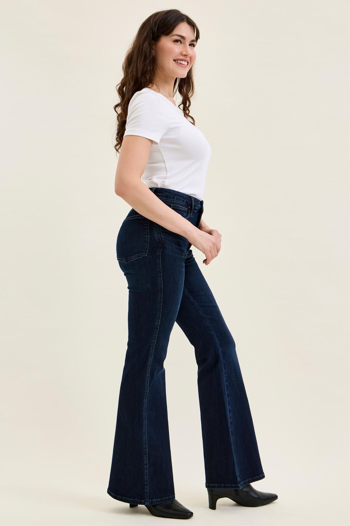 Judy Blue High Waist Tummy Control Charlotte Flare Jeans – Deep Indigo